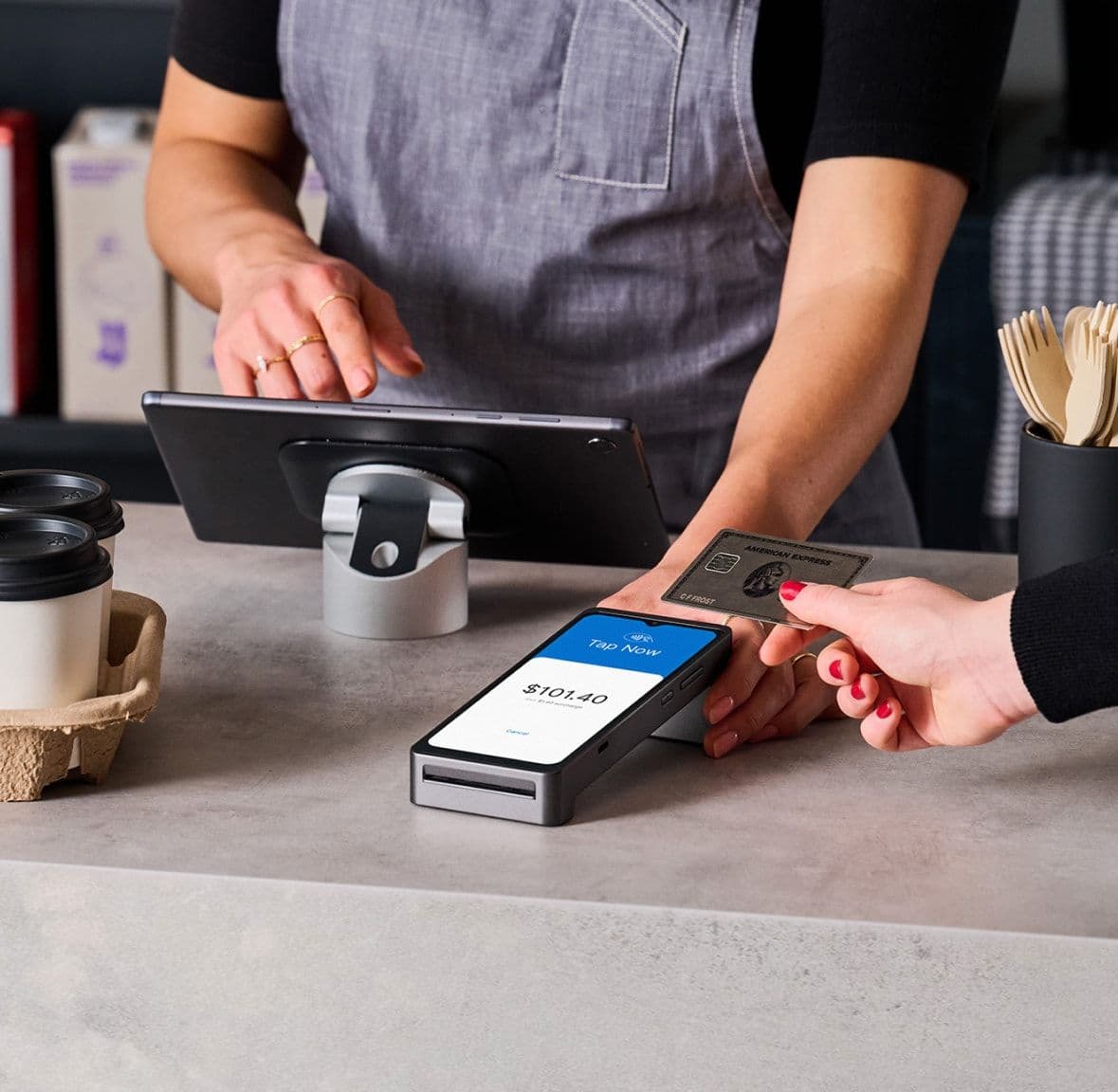 Zeller Terminal 2 in a cafe