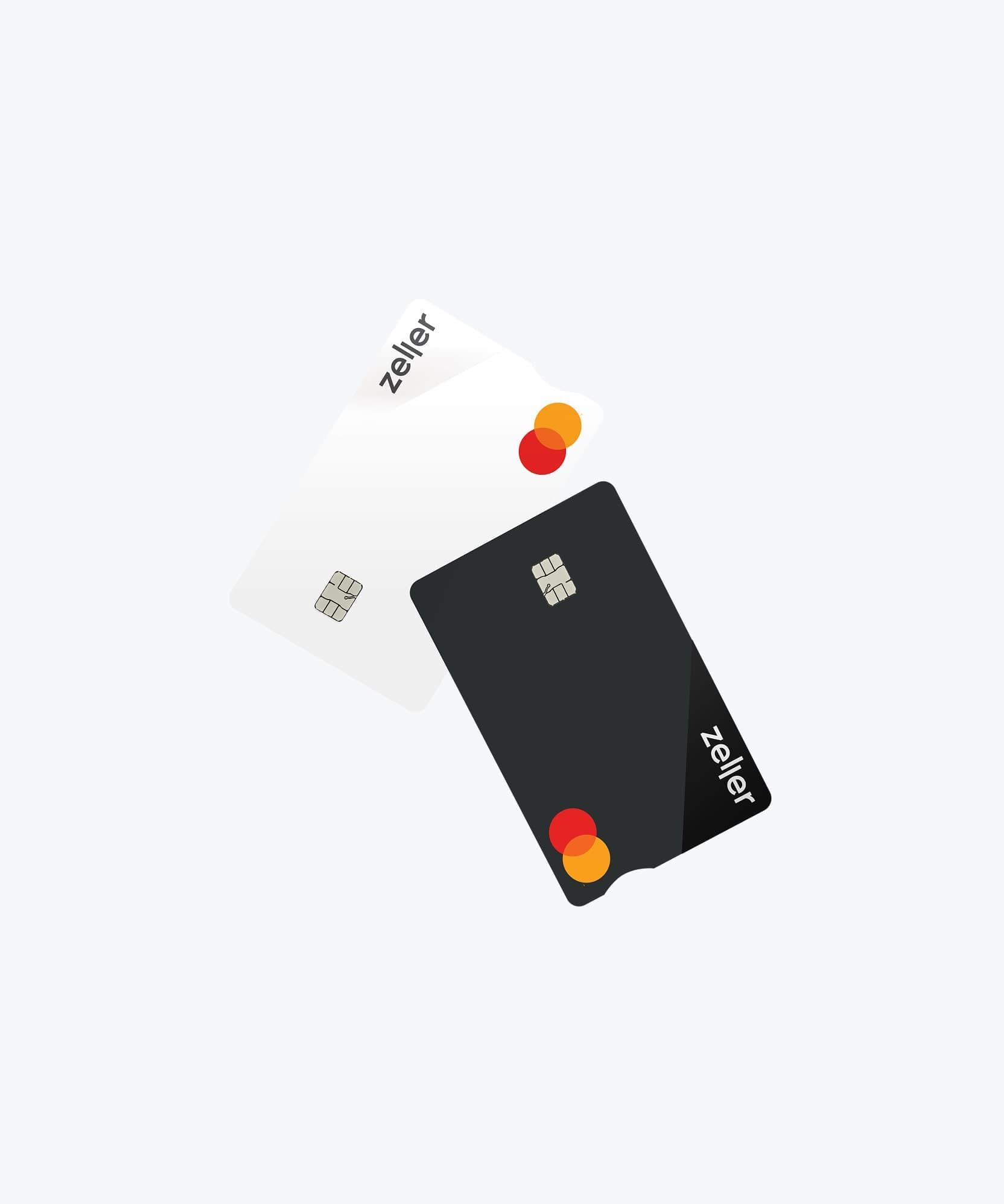 Zeller - Floating Debit Cards on Grey