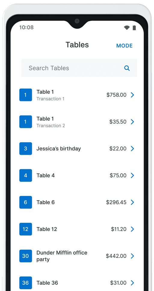 Zeller - Split Bill - Tables