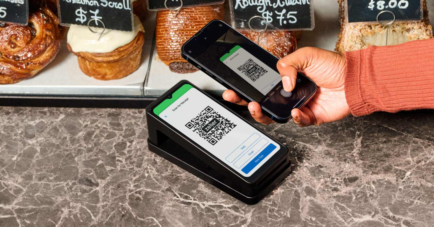 accessing receipt on smartphone via QR code