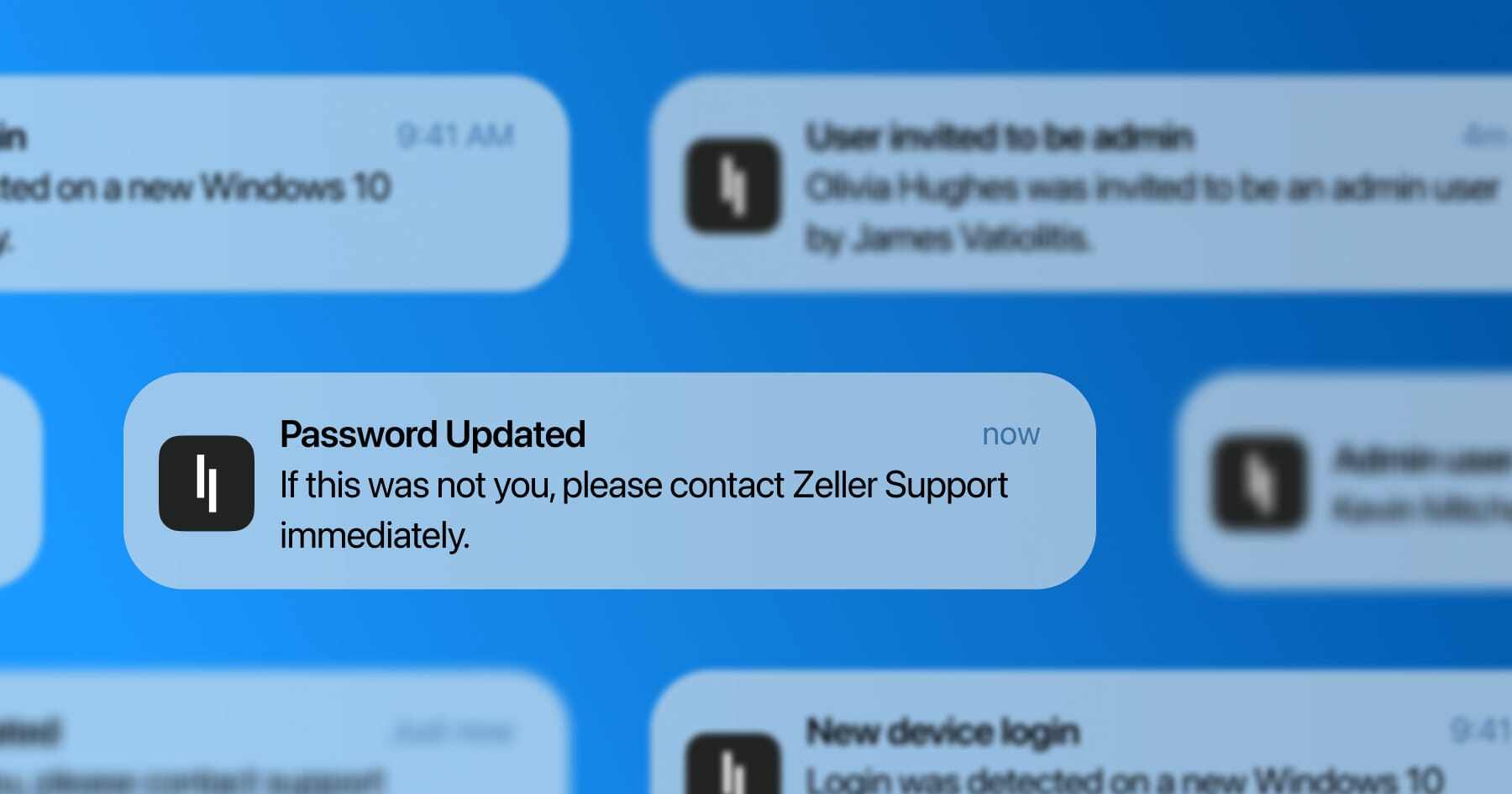 Zeller App notifications on smartphone